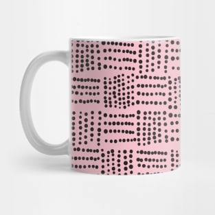 Monochrome Square Dots Pattern Mug